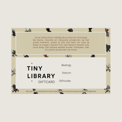 kinderwagen cadeaubon voor babyproducten - Tiny Library