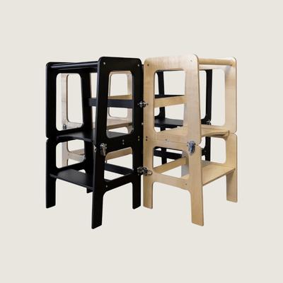 jindl montessori 2-in-1 houten leertoren - Tiny Library