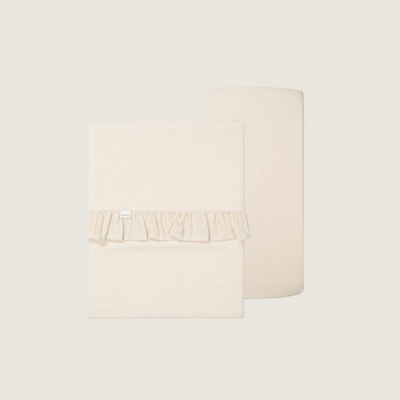 Koeka Crib Sheet and Fitted Sheet Set Ruffle Faro
