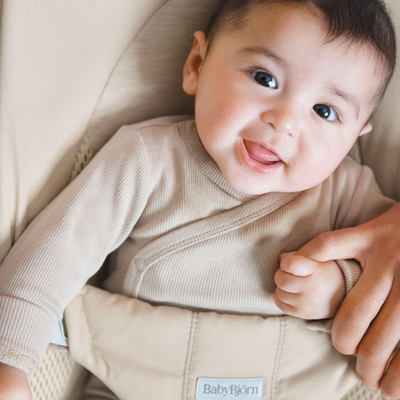 Babybjorn Wipstoeltje Balance Soft woven jersey - zandgrijs
