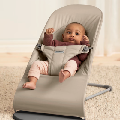 Babybjorn Wipstoeltje Balance Soft woven jersey - zandgrijs