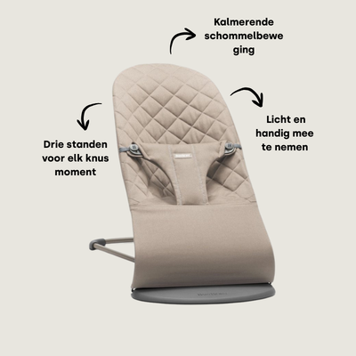 Babybjorn wipstoel zandgrijs Tiny library usp