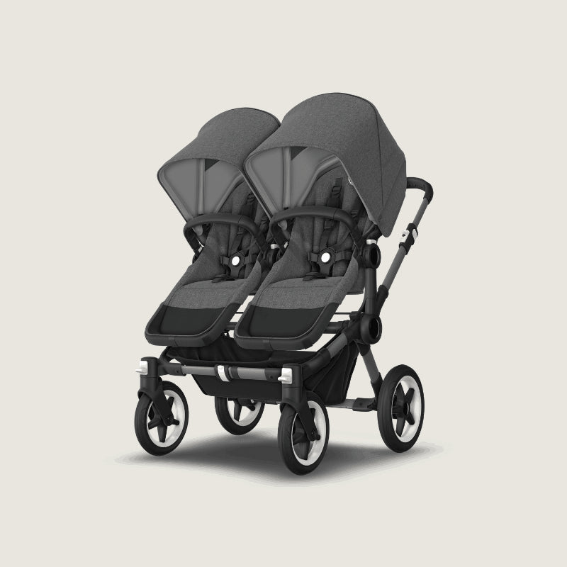 Bugaboo Donkey 5 TWIN zitje kinderwagen - Grijs - aanzicht 7