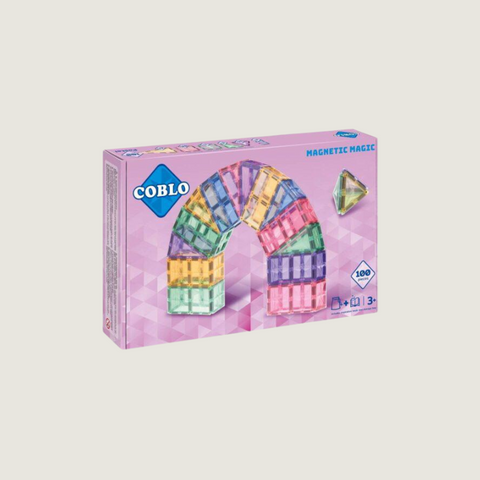 coblo pastel magnetische bouwblokken - 100 stuks - Tiny Library
