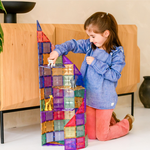 coblo pastel magnetische bouwblokken - 100 stuks - Tiny Library