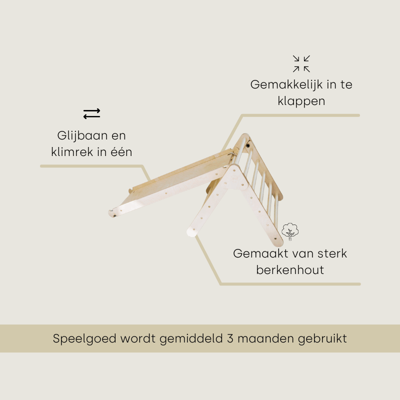 Jindl inklapbaar klimrek met glijbaan - Tiny Library