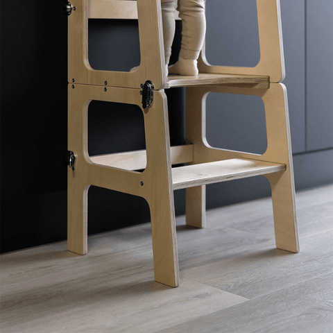 jindl montessori 2-in-1 houten leertoren - Tiny Library
