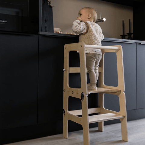 jindl montessori 2-in-1 houten leertoren - Tiny Library
