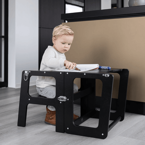 jindl montessori 2-in-1 houten leertoren - Tiny Library