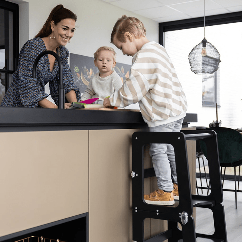 Jindl Montessori 2-in-1 houten leertoren - Tiny Library