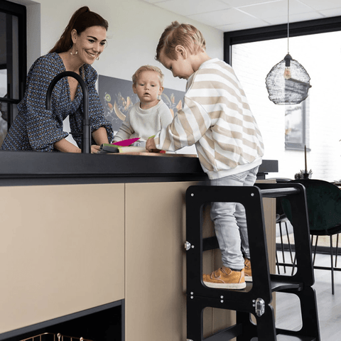 jindl montessori 2-in-1 houten leertoren - Tiny Library