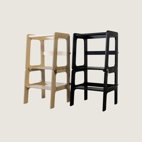 jindl montessori 2-in-1 houten leertoren - Tiny Library