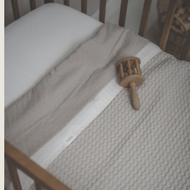Koeka Wiegdeken Cotton Fleece Wafel Amsterdam Sand Tiny Library 