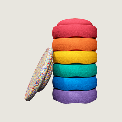 Stapelstein® Rainbow Set – 7-piece Set with Balance Board 1